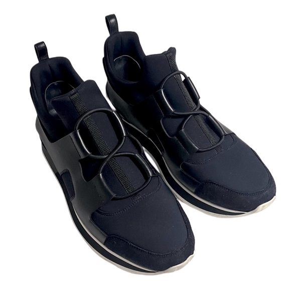 HERMES PLAYER SNEAKER Authentic Black Leather Slip On Soft Unisex 40 L 10 M 8 - Picture 3 of 16